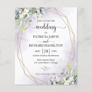 Paarse uitnodiging voor weddenschappen over geomet