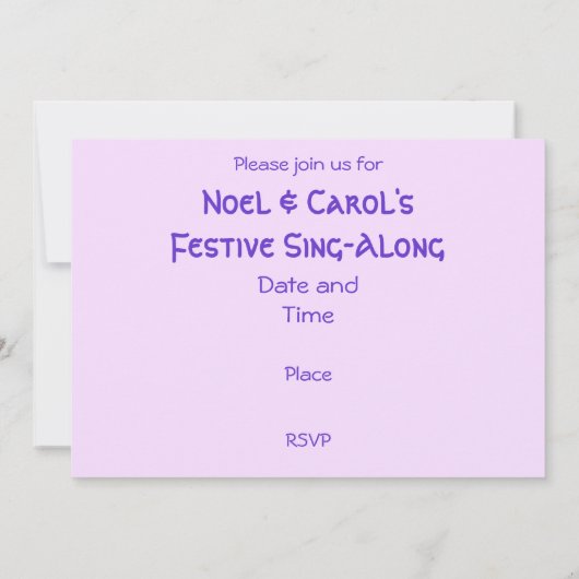 Paarse uitnodiging winterbomen (Achterkant)