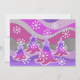 Paarse uitnodiging winterbomen
