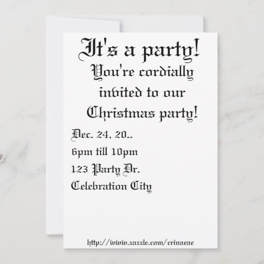 Paarse uitnodiging/Zebra Kaart (Achterkant)