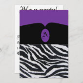 Paarse uitnodiging/Zebra Kaart (Voorkant / Achterkant)