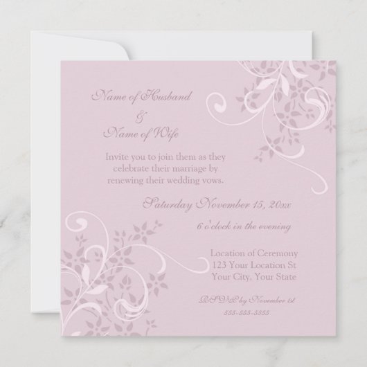 Paarse uitnodigingen tot vernieuwing van het huwel (Achterkant)