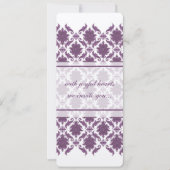  Paarse uitnodigingen tot weduwschap over Damask (Voorkant)