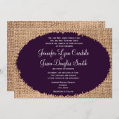 Paarse uitnodigingen voor het huwelijk in het Rust (Voorkant / Achterkant)