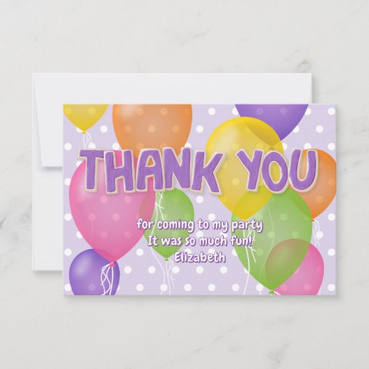 paarse uitsparing koekjes ballonnen verjaardag dan bedankkaart (Voorkant)
