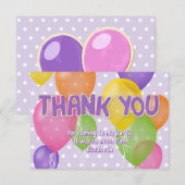 paarse uitsparing koekjes ballonnen verjaardag dan bedankkaart (Voorkant / Achterkant)