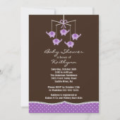 Paarse uitvinding van mobiel Baby shower Kaart (Voorkant)