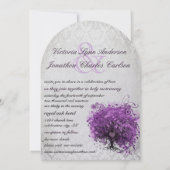 Paarse uitvindingen van het heart Leaf Tree Weddin Kaart (Achterkant)