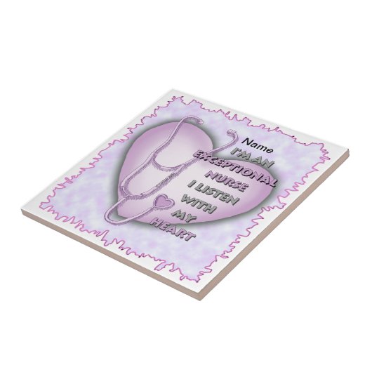 Paarse Uitzonderlijke Custom Nurse tegel Tegeltje (Zijkant)