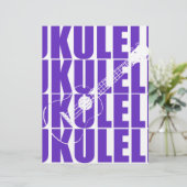Paarse Ukulele Gepersonaliseerd Briefhoofd (Staand voorkant)