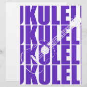 Paarse Ukulele Gepersonaliseerd Briefhoofd (Voorkant / Achterkant)
