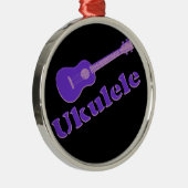 Paarse Ukulele Metalen Ornament (Rechts)