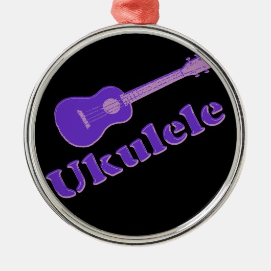Paarse Ukulele Metalen Ornament (Voorkant)