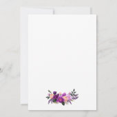 Paarse ultra Violet Floral Gold Weddenschap Kaart (Achterkant)