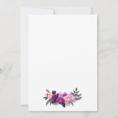 Paarse ultra Violet Floral Weddenschap P Kaart (Achterkant)