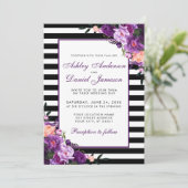 Paarse ultra Violet Floral Weddenschap PS B Kaart (Staand voorkant)