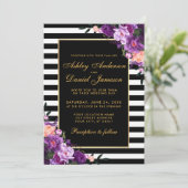 Paarse ultra Violet Floral Weddenschap SP Kaart (Staand voorkant)