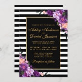 Paarse ultra Violet Floral Weddenschap SP Kaart (Voorkant / Achterkant)