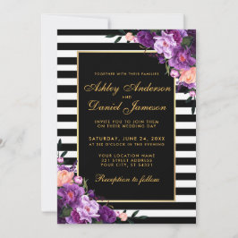 Paarse ultra Violet Floral Weddenschap SP Kaart