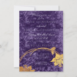 Paarse ultra Violet Gold Floral met klettenkruimel Kaart