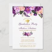 Paarse Ultra Violet Graduation Party Invite PF Kaart (Voorkant)