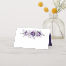 Paarse Ultra Violet Lavendel Grijs Waterverf Rozen Plaatskaartje