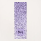 Paarse Ultra violet lichtglitter monogram Yogamat (Voorkant)