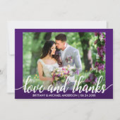 Paarse ultra Violet Wedding Love en Bedankt (Voorkant)