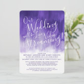 Paarse ultra-violetkunst live streaming bruiloft kaart (Staand voorkant)