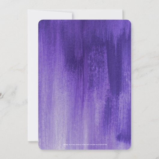 Paarse ultra-violetkunst live streaming bruiloft kaart (Achterkant)