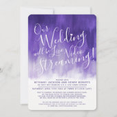 Paarse ultra-violetkunst live streaming bruiloft kaart (Voorkant)