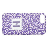 Paarse ultra violette witte bloemen bloementakken Case-Mate iPhone case (Achterkant (Horizontaal))