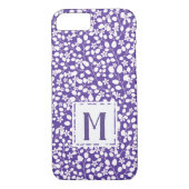 Paarse ultra violette witte bloemen bloementakken Case-Mate iPhone case (Achterkant)