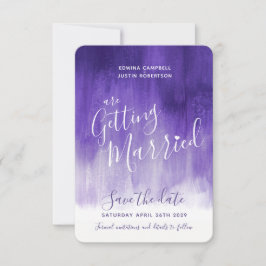 Paarse ultraviolette moderne kunst met de prentbri save the date