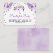 Paarse Umbrella-boeken voor Baby-afsluitkaart Informatiekaartje (Voorkant / Achterkant)