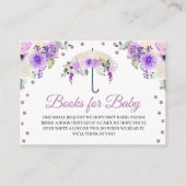 Paarse Umbrella-boeken voor Baby-afsluitkaart Informatiekaartje (Voorkant)