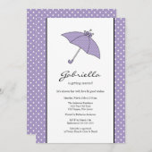 Paarse Umbrella Bridal Shower Kaart (Voorkant / Achterkant)