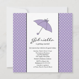 Paarse Umbrella Bridal Shower Kaart