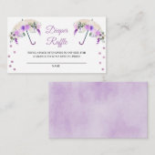 Paarse Umbrella Diaper Raffle Enclosure Card Informatiekaartje (Voorkant / Achterkant)