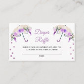 Paarse Umbrella Diaper Raffle Enclosure Card Informatiekaartje (Voorkant)