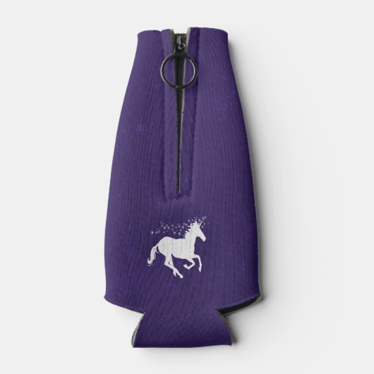 Paarse Unicorn Aangepaste flessenkoeler Flesjeskoeler (Achterkant)