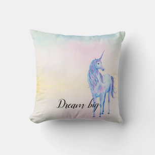 Paarse Unicorn Aqua Pink Yellow Tie Dye Kussen