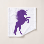 Paarse Unicorn Bad Handdoek (Wasdoekje)