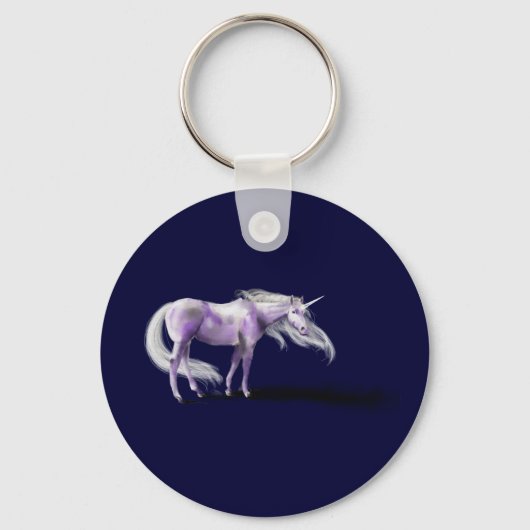 Paarse Unicorn Badge Sleutelhanger (Voorkant)