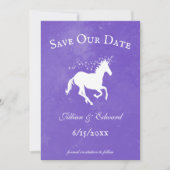 Paarse Unicorn bewaart de aankondiging van de datu (Voorkant)