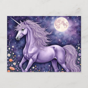 Paarse Unicorn Briefkaart