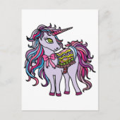Paarse Unicorn Briefkaart (Voorkant)