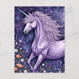 Paarse Unicorn Briefkaart