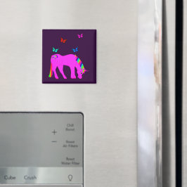 Paarse Unicorn & Butterflies Magnet