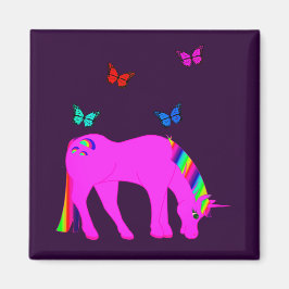 Paarse Unicorn & Butterflies Magnet